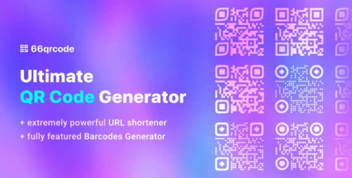 66qrcode - AI QR Codes & Barcodes Generator & URL Shortener (SAAS)