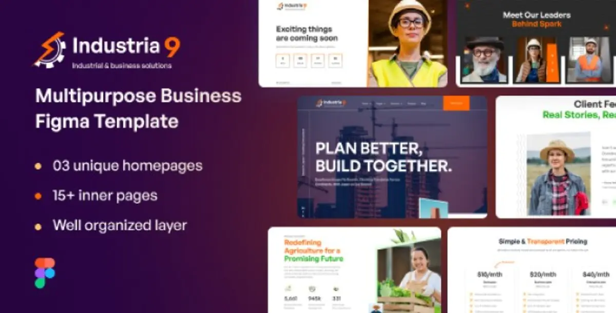Industria9 - Factory, Industrial, and Building Construction Figma Template
